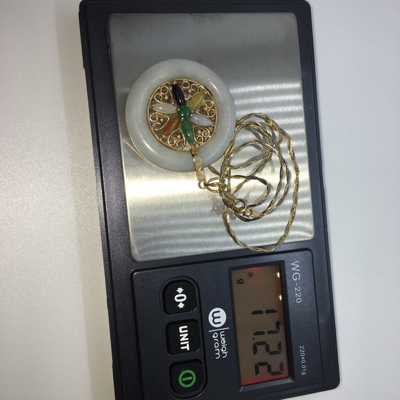 14k solid gold multi-colored Dyed Jadeite Necklace - Picture 13 of 14